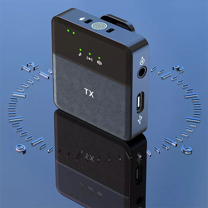 wireless lapel microphone with speaker