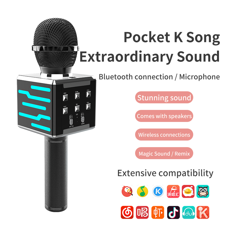 Gaodas DS868 Professional Wireless Karaoke Microphone Speaker Handheld Mic Music Player Singing Recorder 