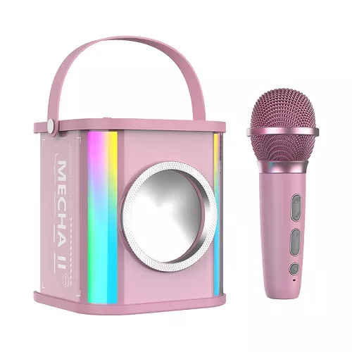 Gaodas WFS-K18 2 Mic Karaoke Machine， Karaoke Machine Wireless Mic  ， Stylish appearance， Four side lighting effects