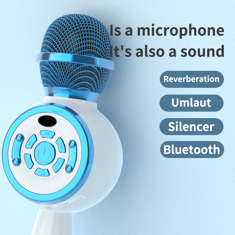 Gaodas DS810 Bluetooth Wireless karaoke Microphone Speaker, Portable Rechargeable Karaoke Mic with Stereo Sound