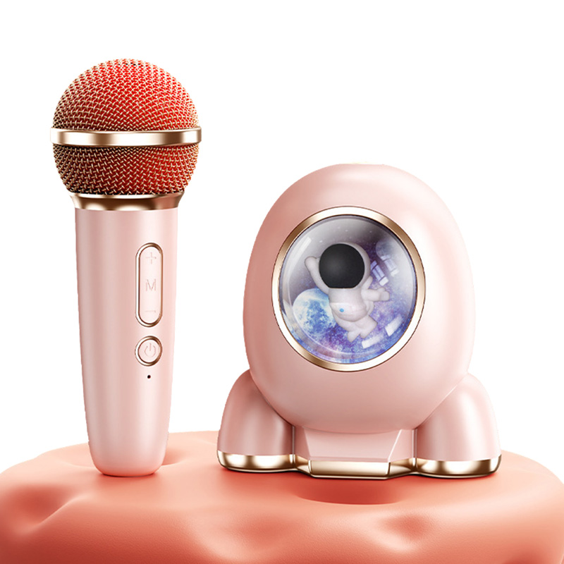 Gaodas MC009 Karaoke Machine Cartoon Spaceman Portable Rechargeable BT Karaoke Speaker Microphone with Voice Change for Kids