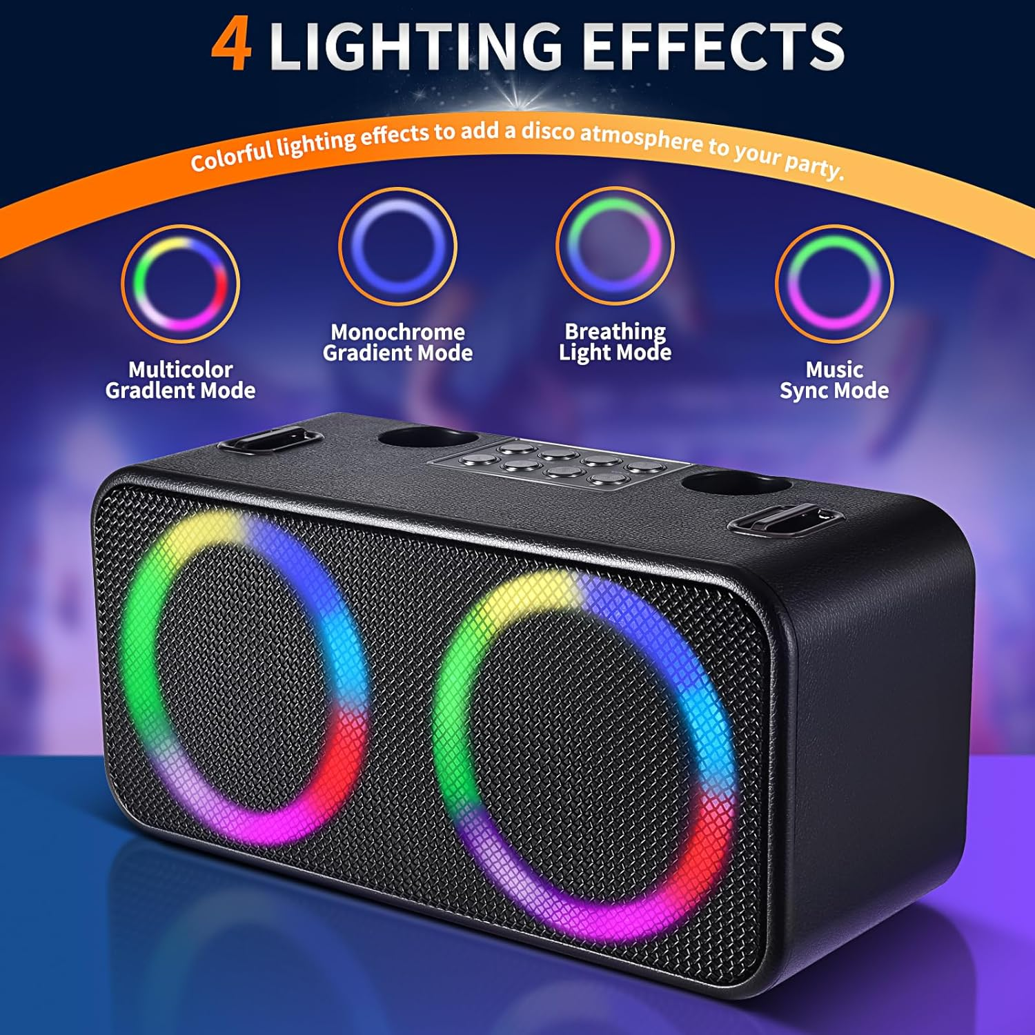 Gaodas CR-X162 Woofer 15W Wireless Bass Speaker Karaoke Sound Box Bluetooth Mini Portable Karaoke Machine with Dual Microphone