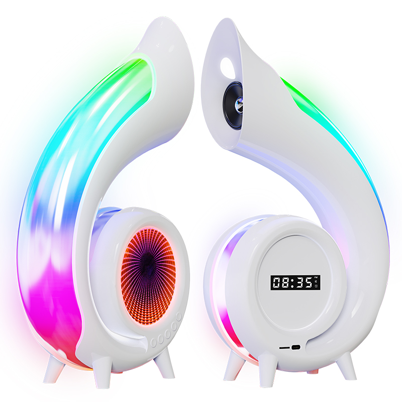 Gaodas G69 Latest Design G Shape Fullrange Speaker Enhanced Speaker Desktop Portable USB RGB Wireless Bluetooth Karaoke Speaker