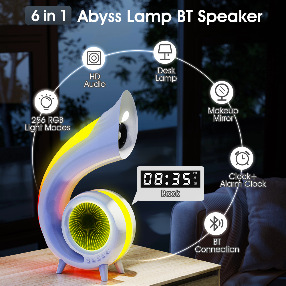 Gaodas G69 Latest Design G Shape Fullrange Speaker Enhanced Speaker Desktop Portable USB RGB Wireless Bluetooth Karaoke Speaker