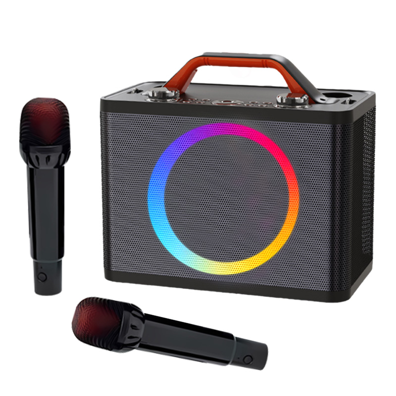 Gaodas Y-12 Dual Mic Wireless Karaoke BT Speaker New Bluetooth Karaoke Machine with Colorful LED Lights for Music Enjoyment