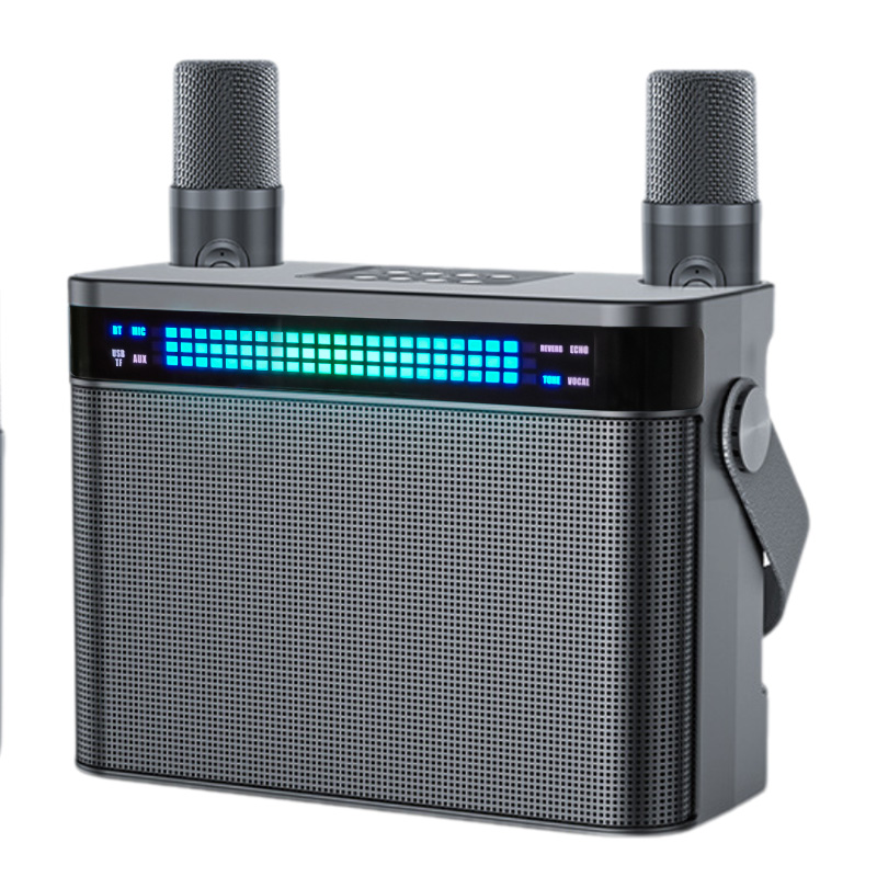 Gaodas YS224 Wireless Bluetooth Dual Microphone Karaoke Machine Family KTV Portable 3D Stereo Speaker